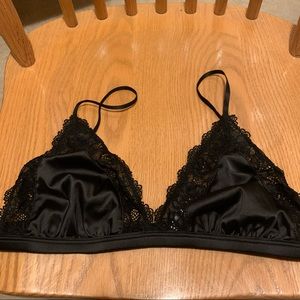 Anine Bing silk and lace bra